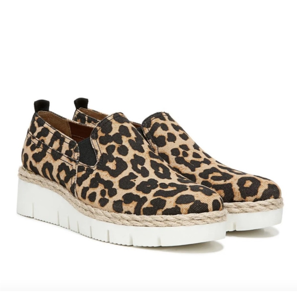Franco Sarto Serla Leopard Platform Wedge Espadrilles Size 8